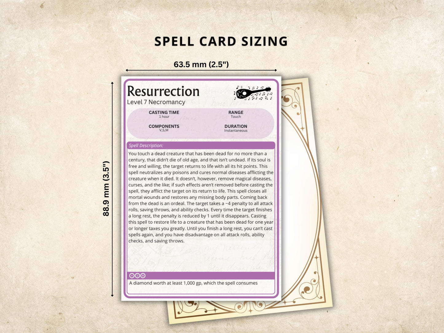 Bard Spell Cards 5e: D&D Spell Book, Digital Download