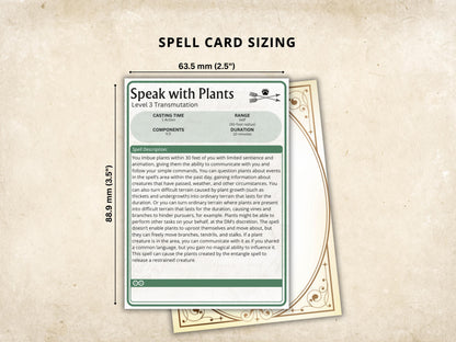 Ranger Spell Cards 5e - Dungeons and Dragons (Digital Download)