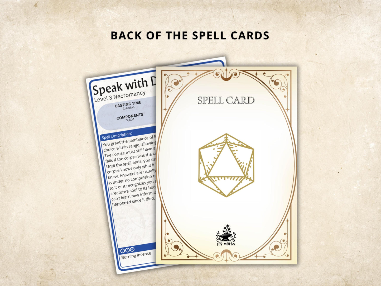 Wizard Spell Cards 5e: D&D Spell Book (Digital Download, SRD Compliant)