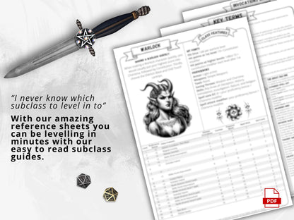 D&D 5e Warlock Class Codex | Printable Player Aid PDF