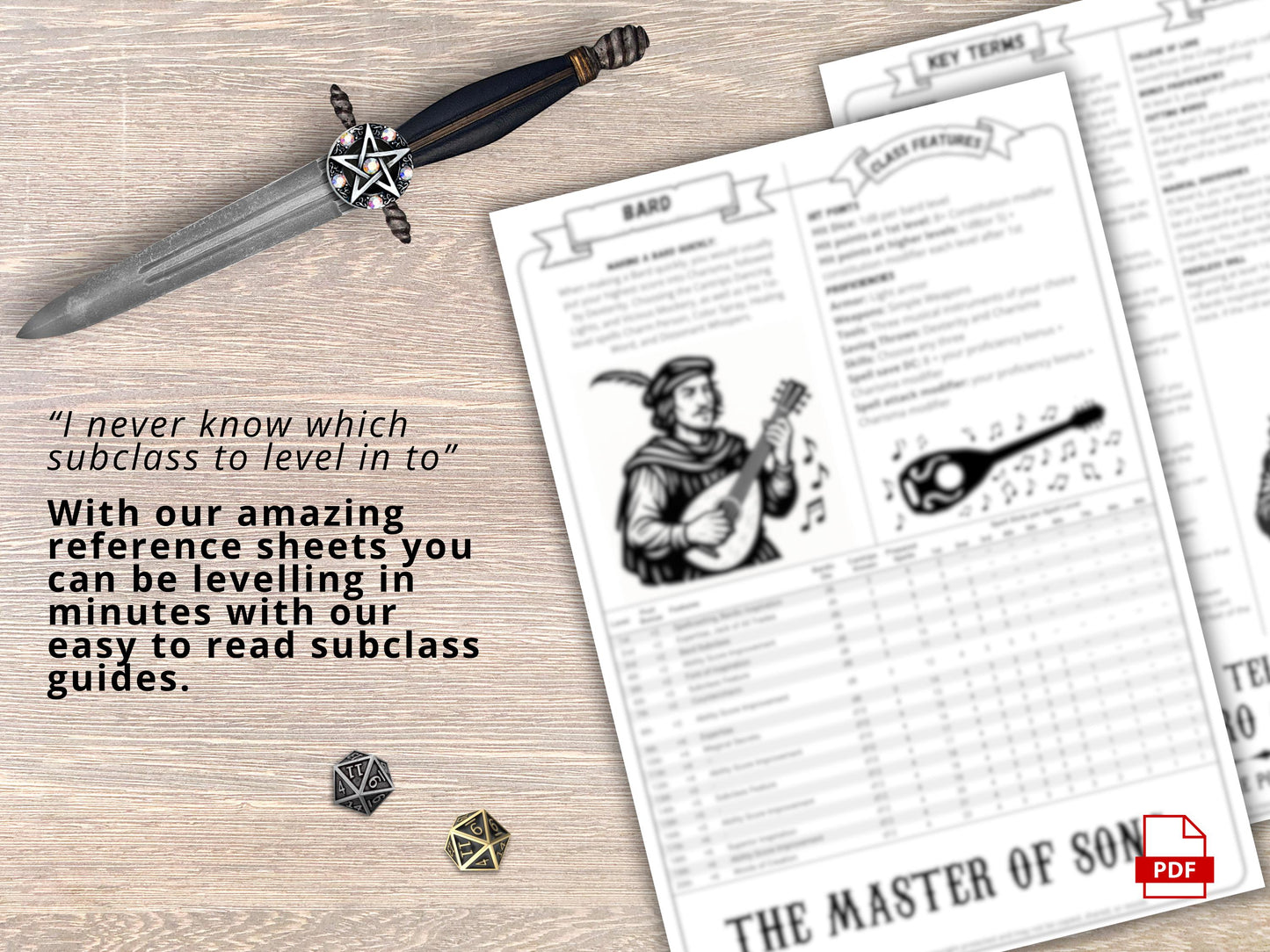 Bard Class Cheat Sheet: DnD 5e Reference Guide (2024 PDF Download)