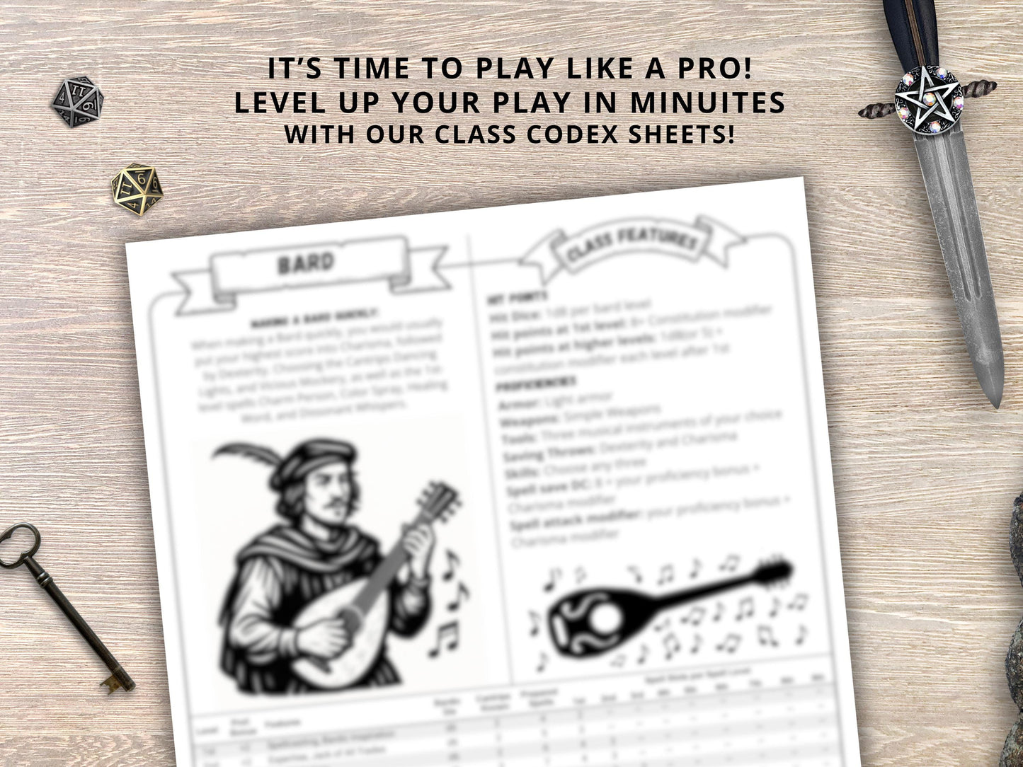 Bard Class Cheat Sheet: DnD 5e Reference Guide (2024 PDF Download)