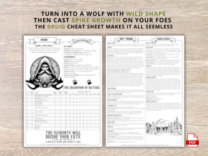 Druid 5e Cheat Sheet: Dungeons and Dragons Class Guide (PDF Download 2024 Edition)