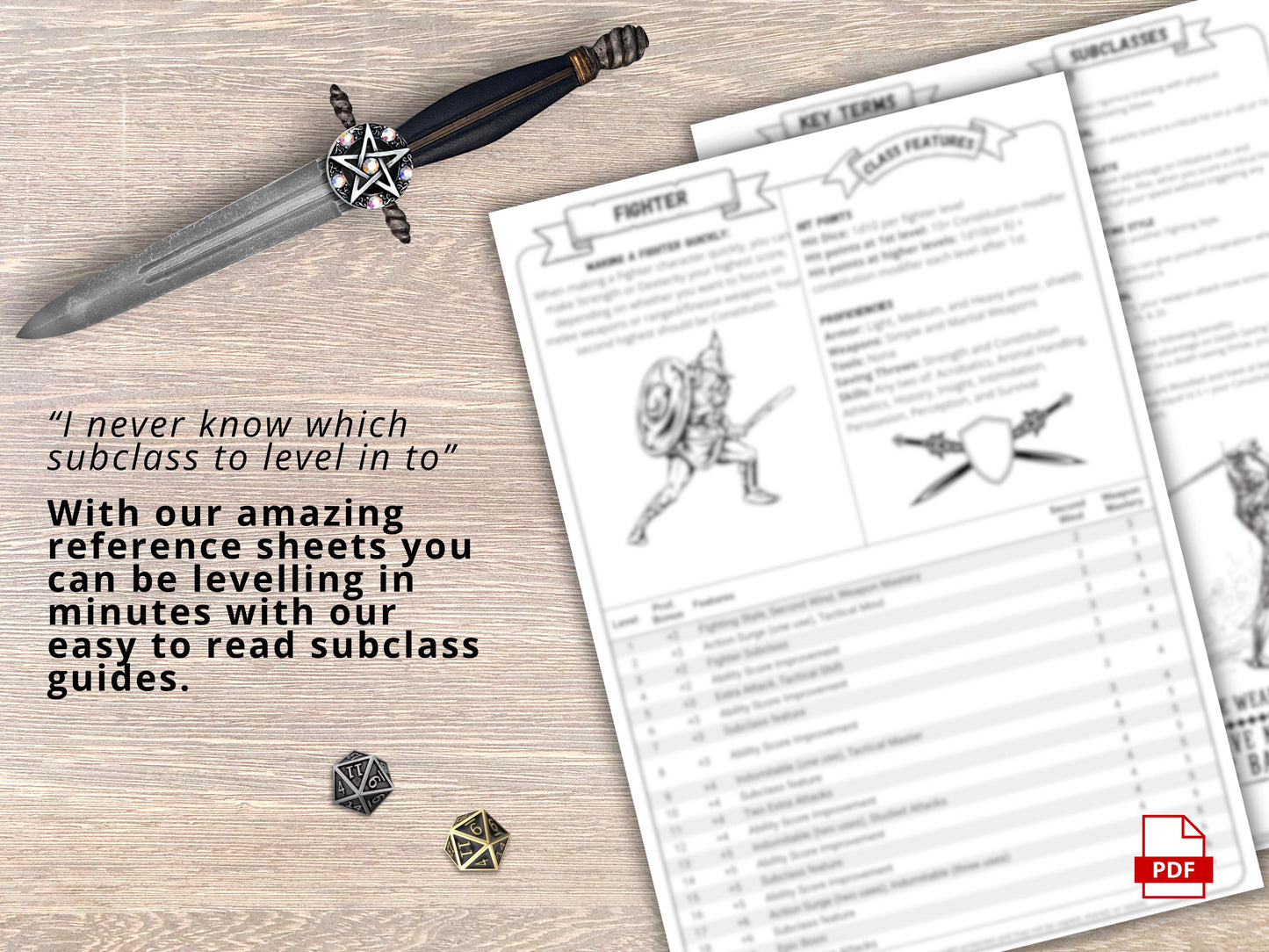 Fighter Class 5e Cheat Sheet: D&D Character Creation Guide (PDF Download)