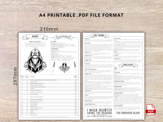 Rogue Class Cheat Sheet: D&D 5e Reference Guide (PDF Download 2024 Edition