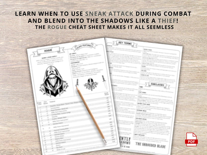 Rogue Class Cheat Sheet: D&D 5e Reference Guide (PDF Download 2024 Edition