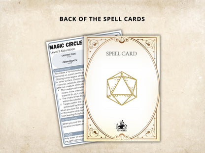 Cleric Spell Cards 5e: D&D Spell Book (Digital Download, SRD Compliant)