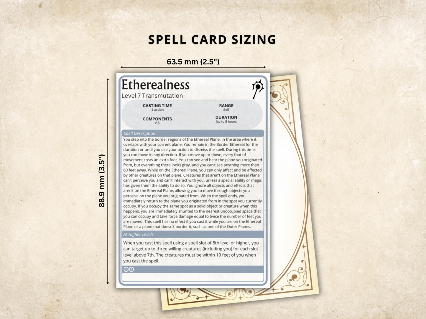 Cleric Spell Cards 5e: D&D Spell Book (Digital Download, SRD Compliant)