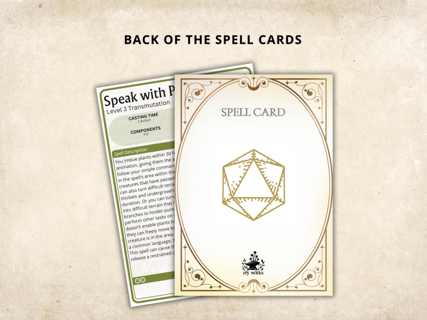 Druid Spell Cards 5e: D&D Spell Book (Digital Download, SRD Compliant)