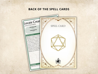 Ranger Spell Cards 5e - Dungeons and Dragons (Digital Download)