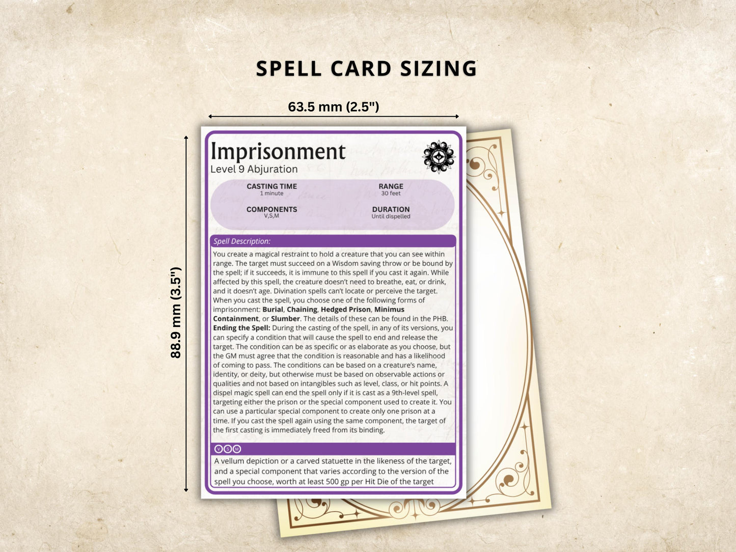 Warlock DnD 5e Spell Cards: Digital Download for Dungeons and Dragons