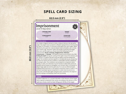 Warlock DnD 5e Spell Cards: Digital Download for Dungeons and Dragons
