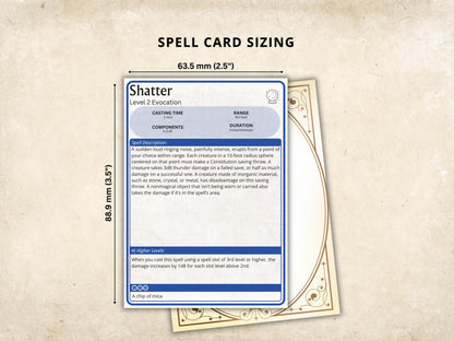 Wizard Spell Cards 5e: D&D Spell Book (Digital Download, SRD Compliant)