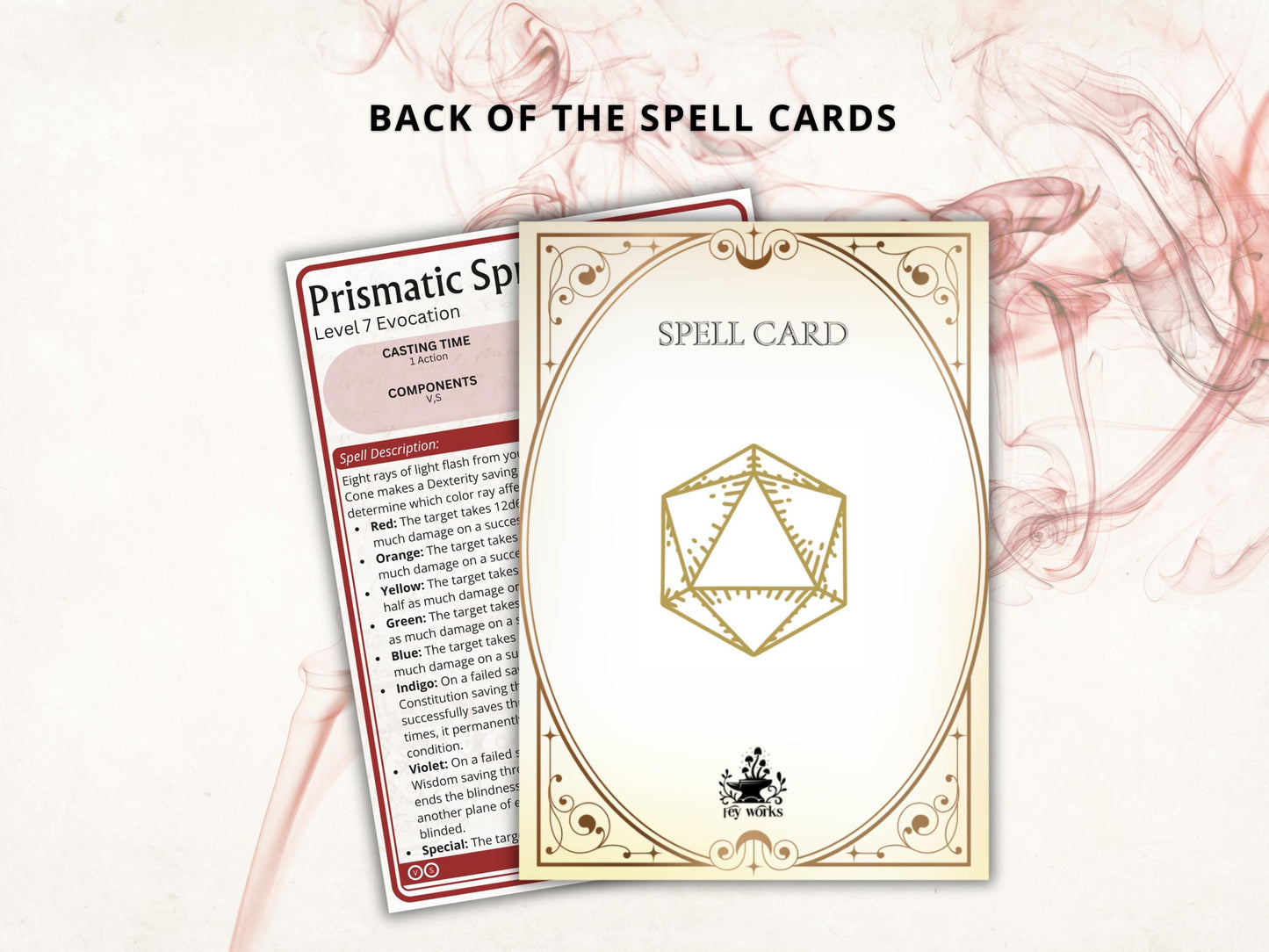 Sorcerer Spell Cards 5e: D&D Spell Book (Digital Download, 2024 Ruleset)
