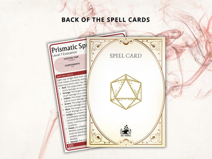 Sorcerer Spell Cards 5e: D&D Spell Book (Digital Download, 2024 Ruleset)