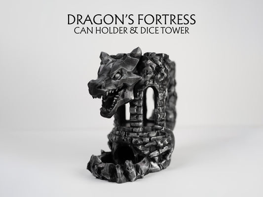 Dragon Fortress Dice Tower Can Holder: Dungeons and Dragons RPG Gaming Accessory