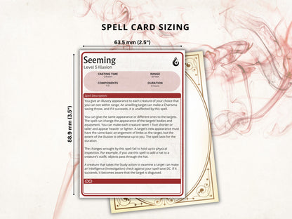 Sorcerer Spell Cards 5e: D&D Spell Book (Digital Download, 2024 Ruleset)