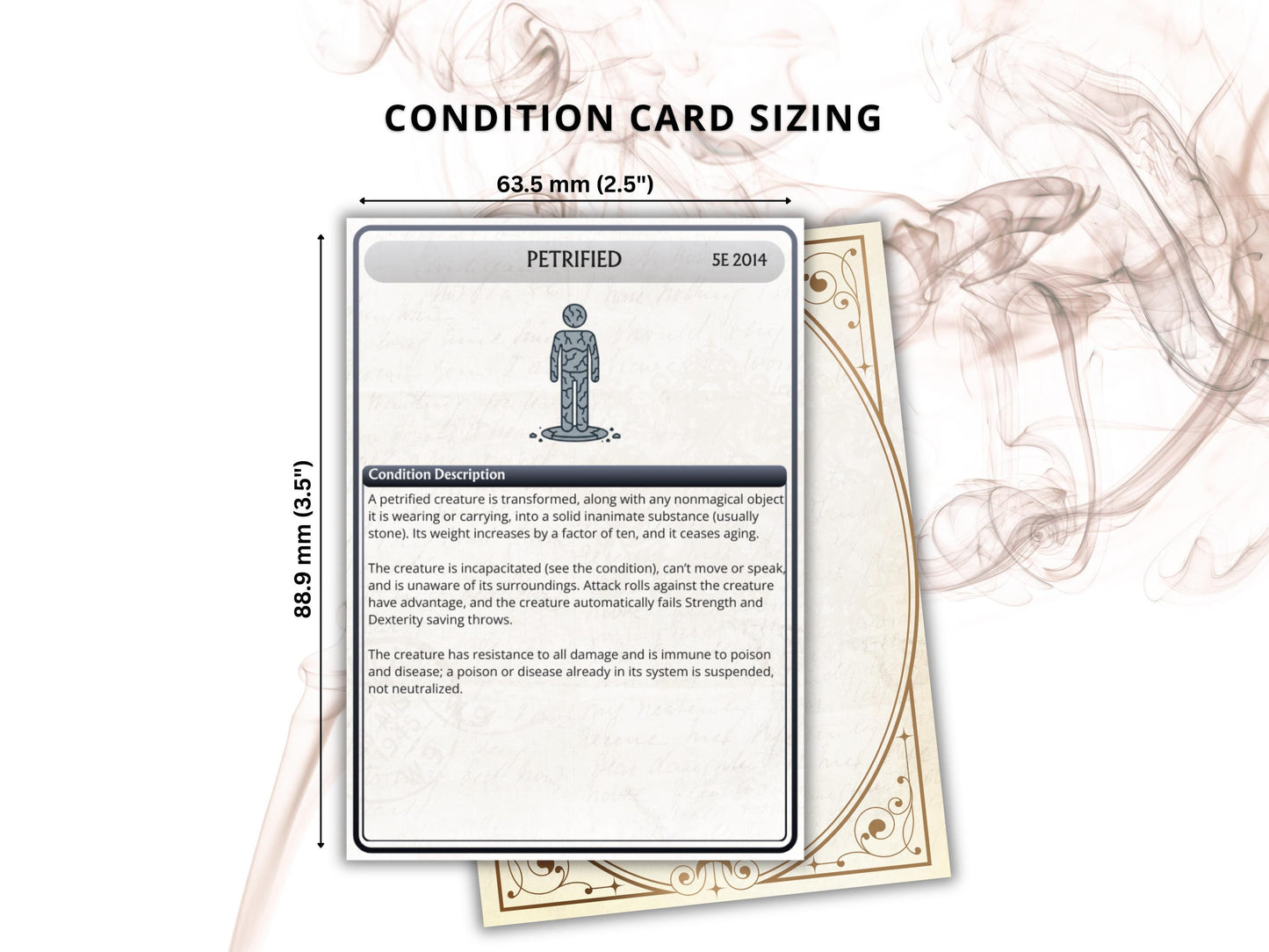 Printable DnD 5e Condition Cards, 2014 & 2024 Rules, Digital, DM Tools