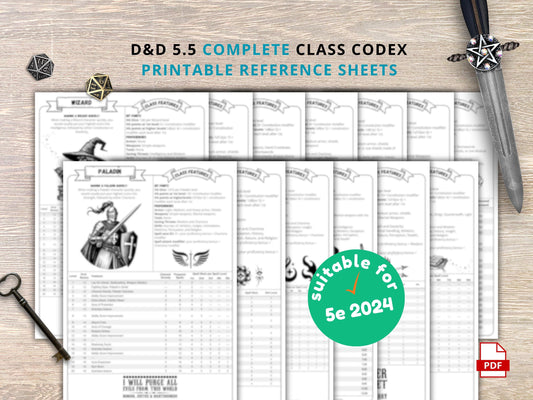DnD 5e Class Codex: 2024 Edition - Complete Class Guide (PDF Download)