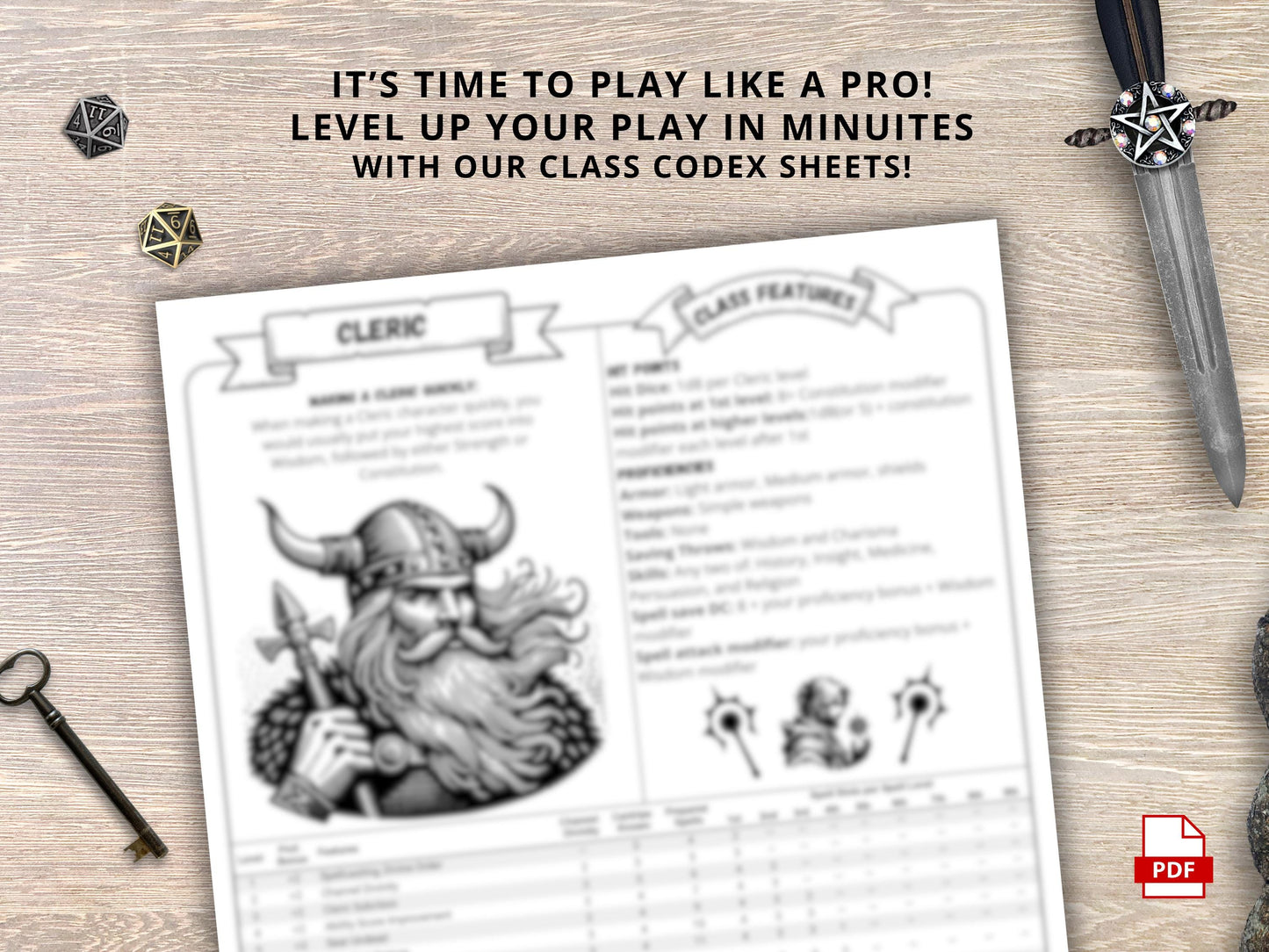 Cleric Cheat Sheet: DnD 5.5 Reference Guide (2024) (PDF Download)