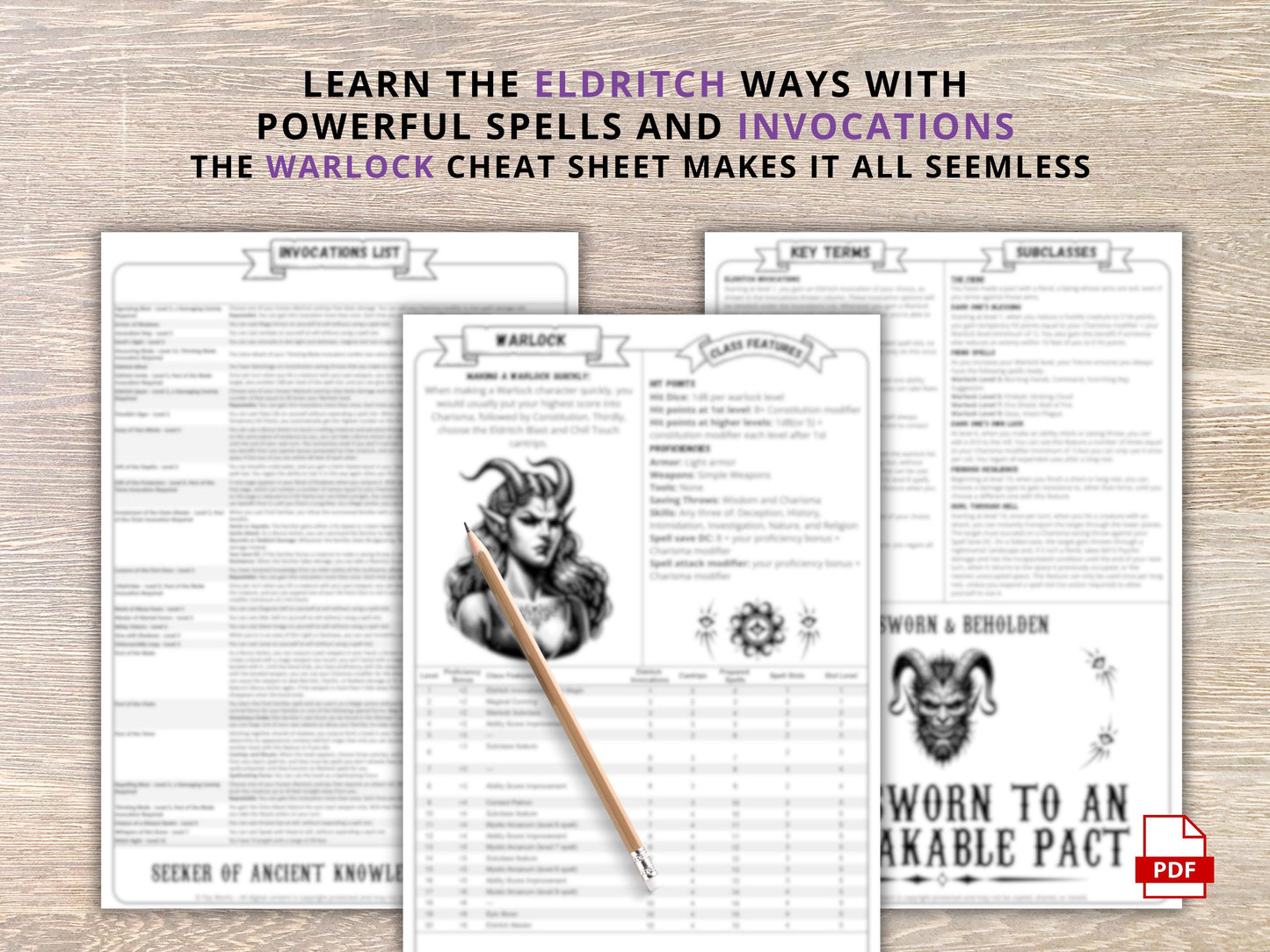 Warlock 5e Cheat Sheet: D&D Class Guide (2024 PDF Download)