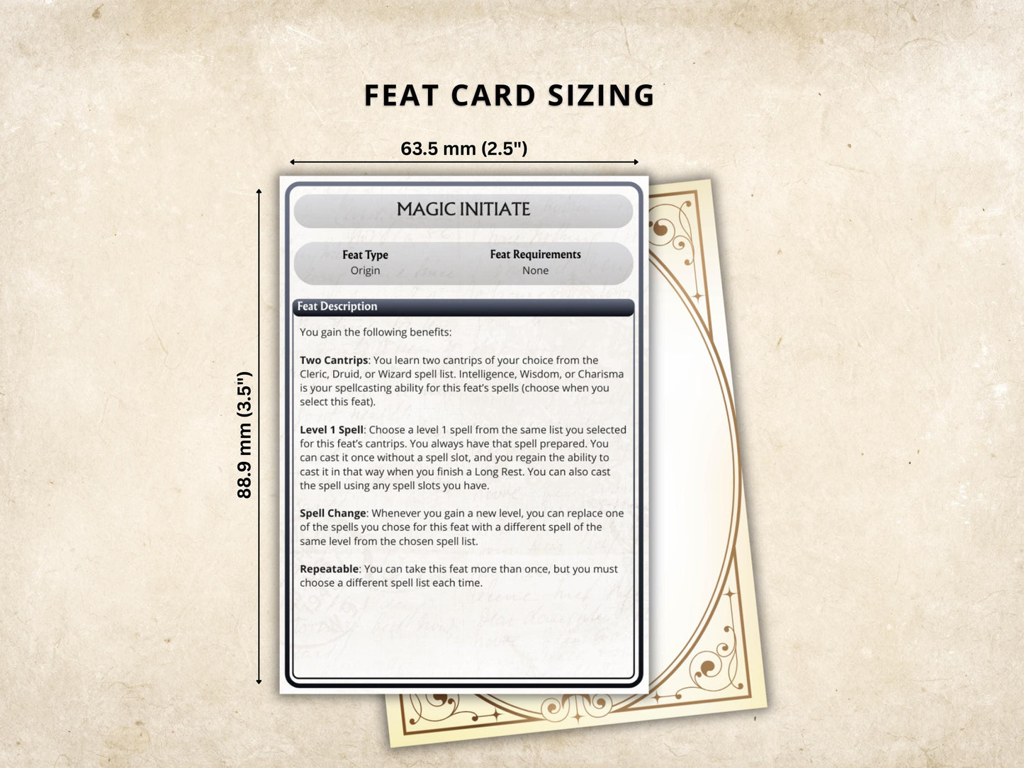 DnD 5e Feat Cards: Printable Character Reference (PDF Download)