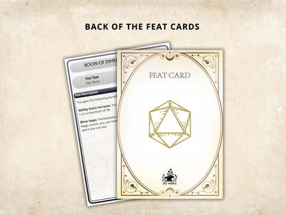 DnD 5e Feat Cards: Printable Character Reference (PDF Download)