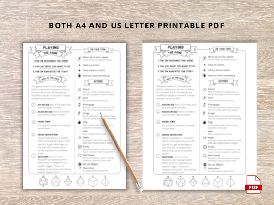 DnD 5e Player Cheat Sheet: Beginner's Guide & Reference (PDF Download)