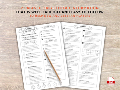 DnD 5e Player Cheat Sheet: Beginner's Guide & Reference (PDF Download)