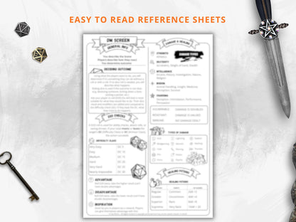 Dungeon Master Cheat Sheet: D&D 5e Quick Reference (Printable PDF, 2024 Update)