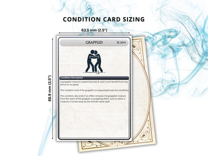 Printable DnD 5e Condition Cards, 2014 Rules, Digital, DM Tools