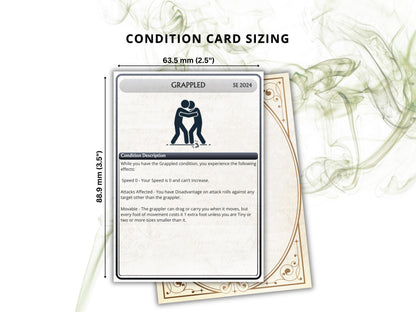 Printable DnD 5e Condition Cards, 2024 Rules, Digital, DM Tools