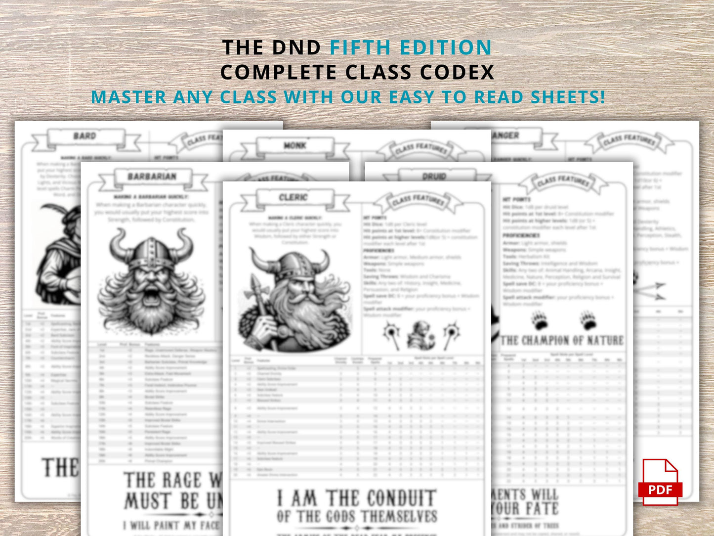 DnD 5e Class Codex: 2024 Edition - Complete Class Guide (PDF Download)