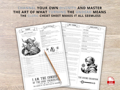 Cleric Cheat Sheet: DnD 5.5 Reference Guide (2024) (PDF Download)