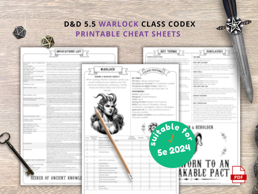 Warlock 5e Cheat Sheet: D&D Class Guide (2024 PDF Download)