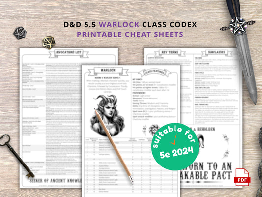 Warlock 5e Cheat Sheet: D&D Class Guide (2024 PDF Download)
