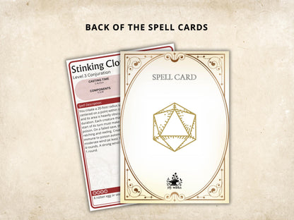 Complete DnD 5e Spell Cards: All Classes, 884 Spells (Digital Download)