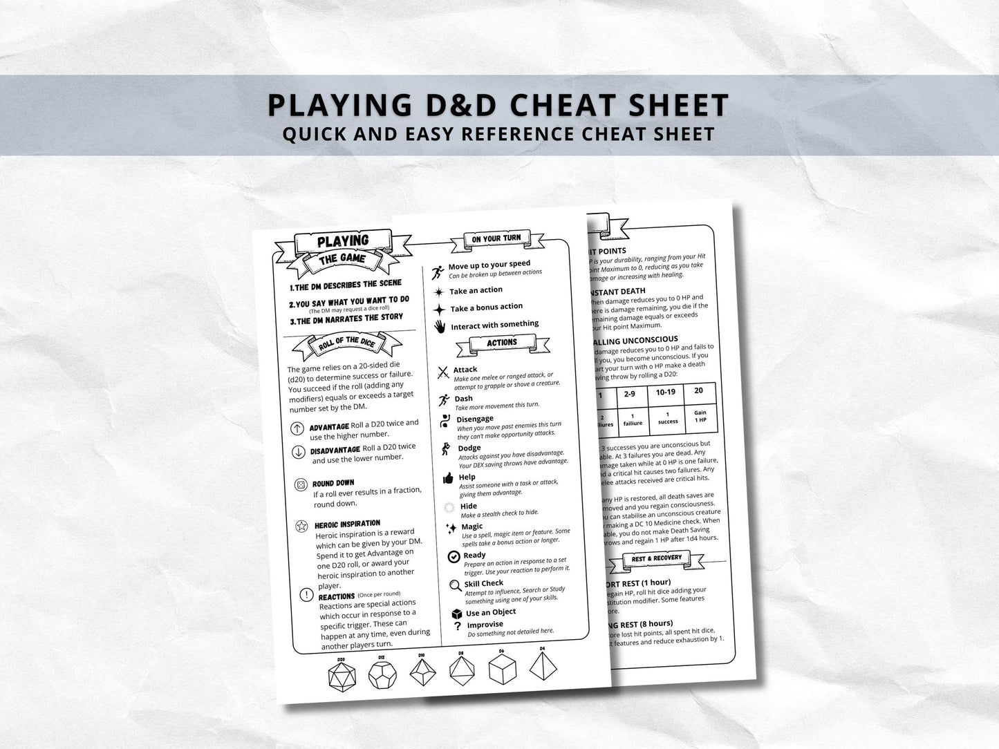 D&D Cleric Class Bundle: 5e, 5.5e Spell Cards, Cheat Sheet (Digital Download)