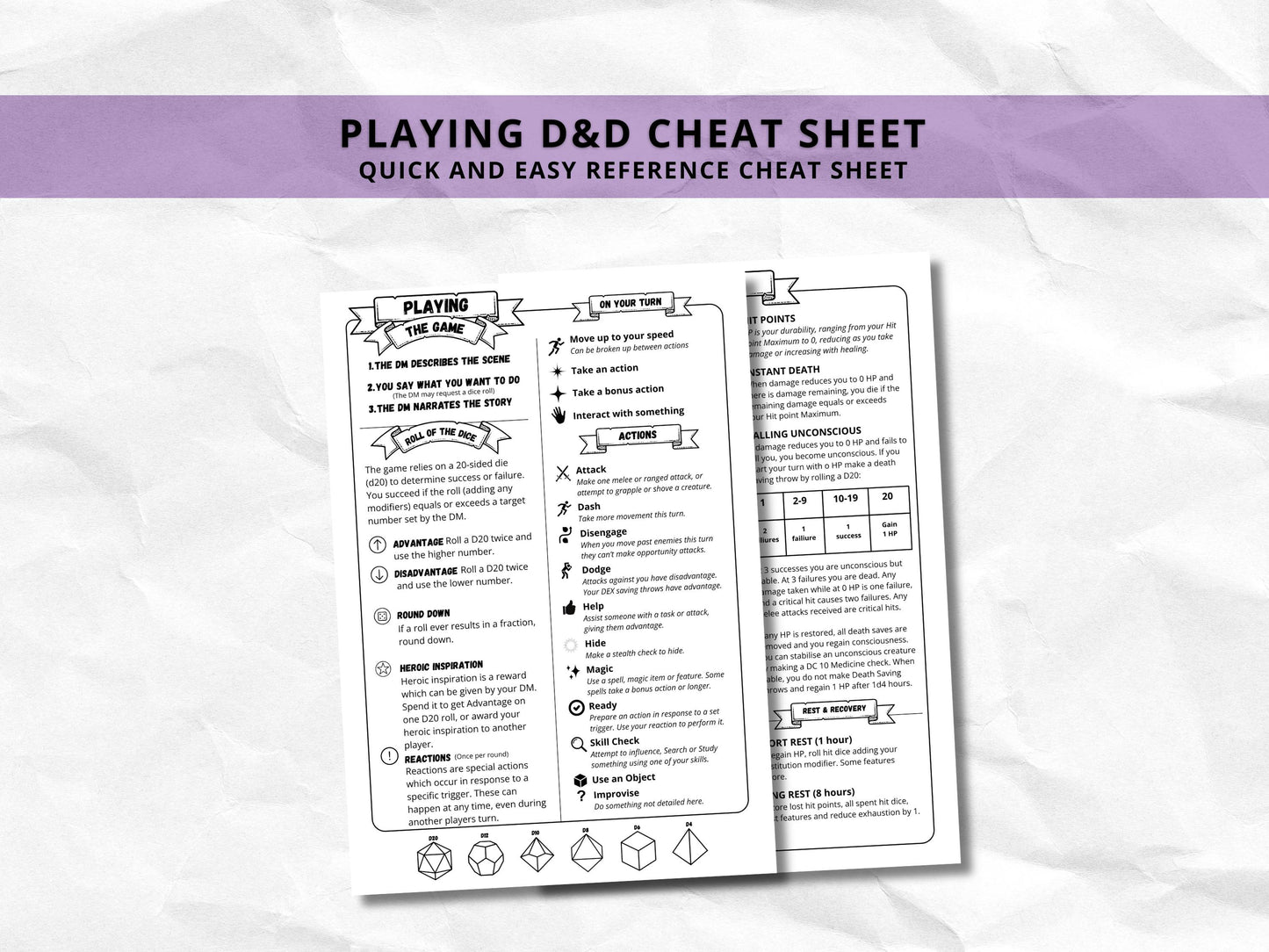 D&D Warlock Class Bundle: 5e, 5.5e Spell Cards, Cheat Sheet (Digital Download)