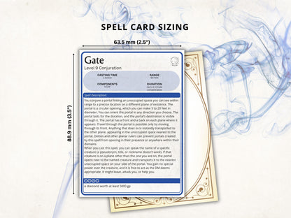 Wizard Spell Cards 5e: D&D Spell Book (Digital Download, 2024 Ruleset)
