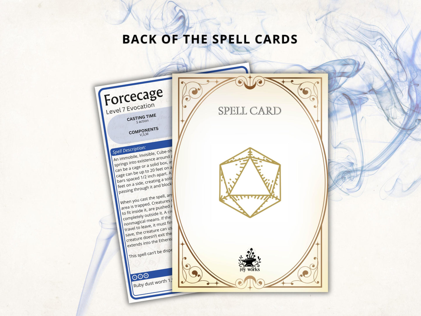 Wizard Spell Cards 5e: D&D Spell Book (Digital Download, 2024 Ruleset)