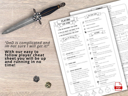 DnD 5e Player Cheat Sheet: Beginner's Guide & Reference (PDF Download)