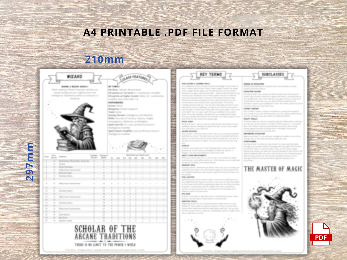 Wizard Class Cheat Sheet: D&D 5e 2024 Reference Guide (PDF Download)