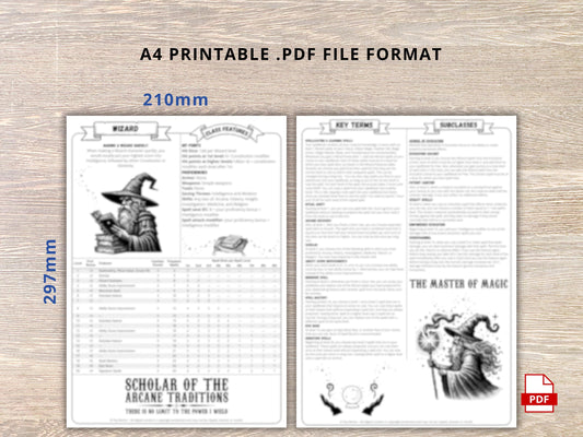 Wizard Class Cheat Sheet: D&D 5e 2024 Reference Guide (PDF Download)