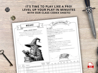 Wizard Class Cheat Sheet: D&D 5e 2024 Reference Guide (PDF Download)
