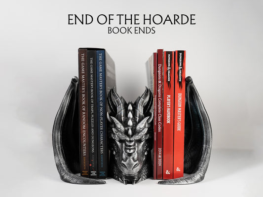 End of the Hoards Dragon Bookends | Dungeons and Dragons D&D Gift | Fantasy Gaming Decor
