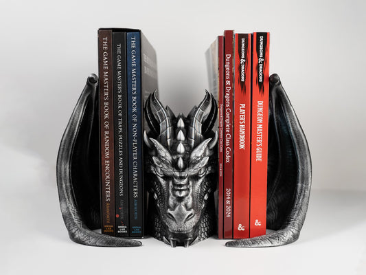 End of the Hoards Dragon Bookends | Dungeons and Dragons D&D Gift | Fantasy Gaming Decor