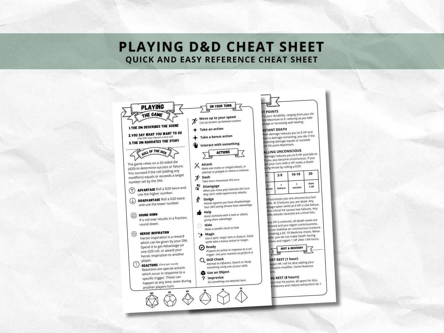 D&D Ranger Class Bundle: 5e, 5.5e Spell Cards, Cheat Sheet (Digital Download)