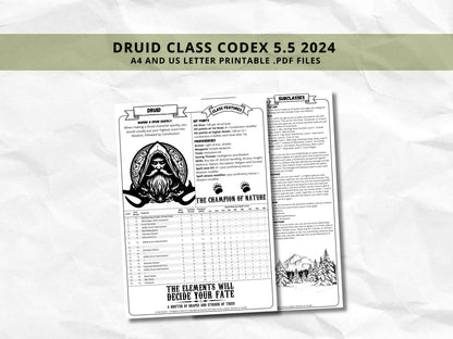 D&D Druid Class Bundle: 5e, 5.5e Spell Cards, Cheat Sheet (Digital Download)