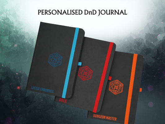 Personalised DnD Journal, Custom Laser-Engraved A5 Campaign Notebook for Players and Dungeon Masters